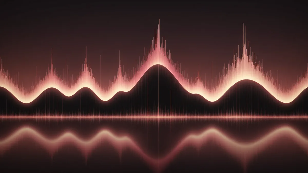 Audio waveform transformed from rough speech into clear written text